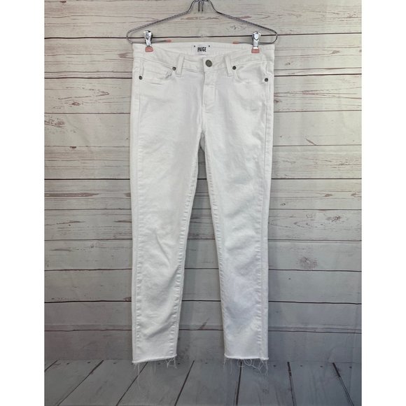 PAIGE Skinny Verdugo Ankle Jeans White 27 - Picture 1 of 10